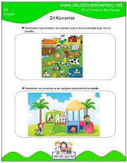 Zıt Kavram Eğitici Kartları